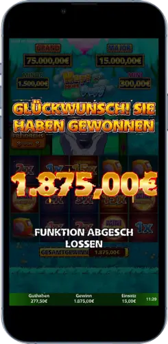 Huff N Even More Puff Gewinn von 1875 Euro